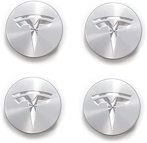 PREWIZ 4 Stück Nabendeckel für Tesla Model S Model 3 Model X Model Y 56MM, Radnaben-Mittelabdeckungen Nabenkappen Felgendeckel Radnabenkappen, Wheel Caps Ersatz für Autozubehör Verwendet,D