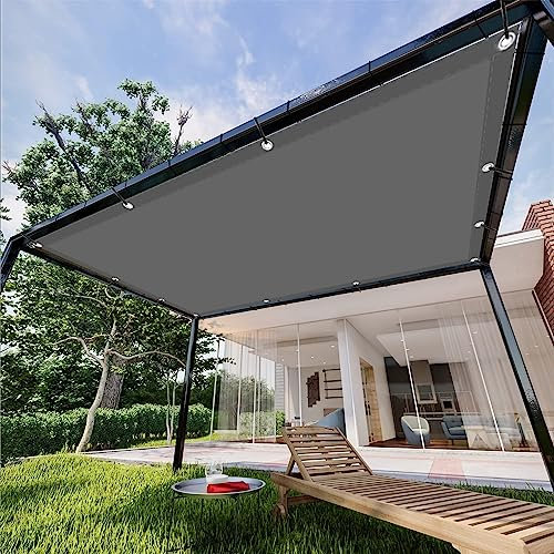 Voile d'ombrage Rectangulaire pour Patio 1.4 x 3.8 m Anti 98% UV Contre Le Vent Solaire Voile de Parasol avec Corde Libre pour Jardin, Balcon, Camping, Gris Foncé