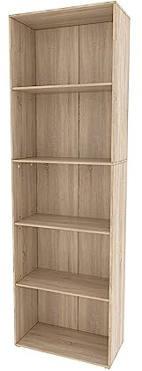 Vicco Bücherregal Bob, Regal für Bücher, Sonoma, 60 x 190 cm mit 5 Fächern