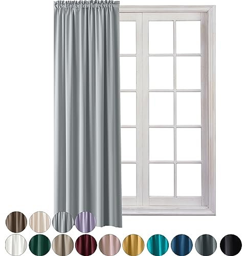 Cleanlevel EST 2016 Vorhang Blickdicht 140x250cm Gardine mit Kräuselband Universalband Wohnzimmer Schal lang für Schlafzimmer Vorhänge (Hellgrau, 1)