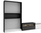 Skraut Home | Mobile Soggiorno TV | Parete Attrezzata Soggiorno | 260x186x35cm | Per TV fino a 65 | Camino elettrico | Stile moderno | Bianco e nero