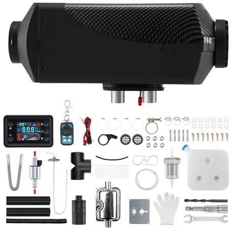 Redriver 8KW Diesel-Luftheizung 12V-24V mit LCD, 0.1-0.25L/h, 10-Liter-Kraftstofftank, Fernbedienung, Timer, Überhitzungsschutz, leise, 10 Min Schnellaufheizung für Auto, LKW, Wohnmobil, Caravan, Boot