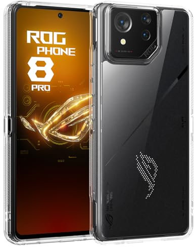 Cresee Coque ASUS ROG Phone 8 / ROG Phone 8 Pro, Étui Rigide Transparent Mince avec Bords Flexibles en TPU Housse de Protection Antichoc Bumper Case pour ROG Phone 8/8 Pro, Clear