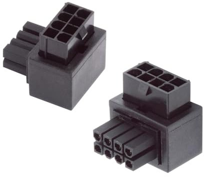 cablecc 2pcs/Lot 90 Grad nach Oben abgewinkelter ATX 8p EPS Männlich bis weiblicher Power -Header -Adapter für CPU 12V