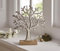 Baum Silber aus Aluminium & Mango Holz, Dekofigur 31 cm hoch, Tischdeko, Moderne Figur, Skulptur
