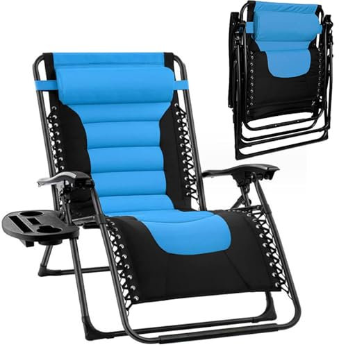 BEOTAY Transat Jardin Exterieur,Bain De Soleil avec Porte-Gobelet,Réglables Transat,Chaise Longue Pliante pour Terrasse, Patio, Plage, Cour,Supporte 200KG,Cyan