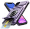Coolden for iPhone 11 Case with Card Holder [Max 2 Cards] Ring Kickstand Armor Shockproof Military Grade Dual Layer Heavy Duty Protective Case Wallet Case Cover for iPhone 11 Phone Case-Purple