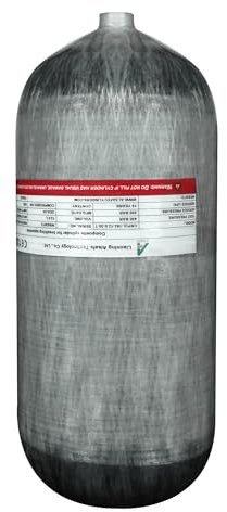 TUXING Réservoir de plongée en fibre de carbone 4500 psi 12 L Cylindre composite haute pression, réservoir de plongée, bouteille de gaz de plongée profonde, réservoir d'air PCP pour carabine à air