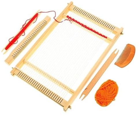 YXINAER Webstuhl Holz Gobelin Webstuhl Kit Webstühle Handgestrickte Maschine DIY Woven Set Nähmaschine Home Winken Zubehör Handgemachte Haken