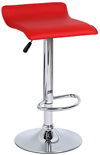 HGJHJJHK Moderner Bar-Drehstuhl, ergonomischer Büroarbeitsstuhl mit Rückenlehne, Fußstütze und Gestell für die Theke im Esszimmer, Café (Farbe: Rot) Decoration