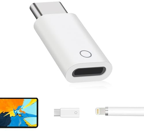 Adattatore per Apple Pencil, Adattatore USB-C per Apple Pencil 1ª Generazione, Compatibile con iPad 10 Gen 2022, Connettore di Ricarica e Sincronizzazione Bluetooth, Design Compatto, Portatile