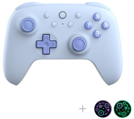 8Bitdo Ultimate 2C Contrôleur Bluetooth à effet Hall avec pare-chocs L4/R4 reprogrammables, contrôle de mouvement 6 axes, vibration grondement et fonction Turbo pour Switch/Switch 2 (bleu)