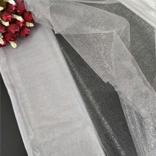 ORGEFY 72 cm x 10 m, transparenter Organza-Tüll in Kristallform, Stoffrolle für Geburtstagspartys, DIY-Blumenkranz, Bögen, Tür-/Fensterdekorationen, 7z-grau-48 cm x 5 m-SH015