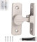 Serratura Porta Scorrevole 90° Fermo Gancio a Porta Ribaltabile, Chiavistello per Porta in Legno, Serratura Porta Interna, per Porta, Finestra (Argento-90°)