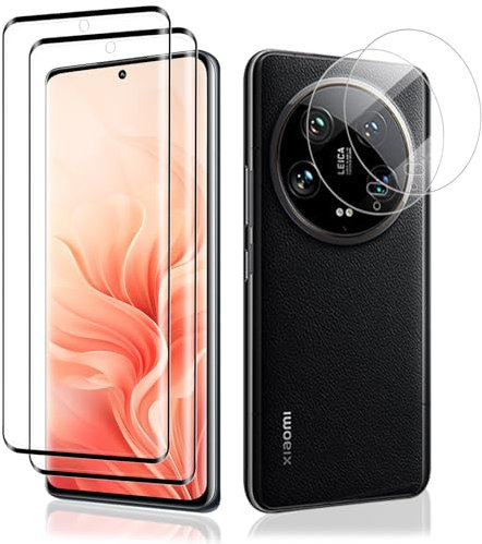 Carantee Schutzfolie für Panzerglas für Xiaomi 14 Ultra Schutzglas, 2+2 Stück Kameraschutz für Mi 14 Ultra Displayschutz, 9H Härte Fingerabdruck-ID Volle Deckung, Ultrabeständig Displayschutzfolie