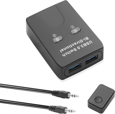 JSADZKJ Commutateur bidirectionnel USB 3.0 Partageur USB 3.0 avec commutateur 1 entrée 2 sorties/2 entrées 1 sortie Partageur bidirectionnel Type A 3.0 pour ordinateur portable,scanner,souri