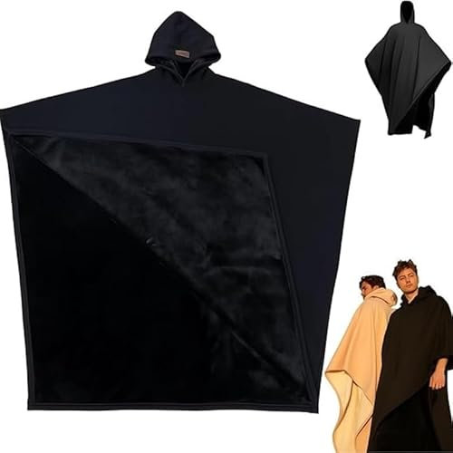 Auosxny 2025 Arcane Hoodie, Decke Umhang, Beruhigender Umhang Hoodie, Oversized Langarm Sweatshirt, Unisex (Schwarz)