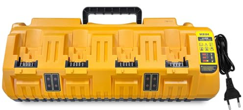 4 Ports Multi-Schnellladegerät Kompatibel mit Dewalt, für Dewalt 18V -22V Lithium-Batterie, Mit 2 USB Schnellladegerät