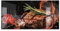 timalo Küchenbild aus Acrylglas modernes Wandbild Glasbild Deko Küche XXL Acryl-Bild wie Glas | 120x60cm Steak auf dem Grill - Grillen Barbecue BBQ