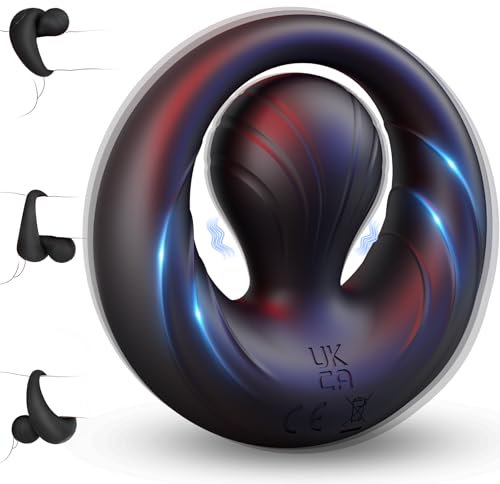 Vibrating Cock Ring Male Sex Toys - Silicone Penis Rings Sex Toýs for Man with 360° Adjustable Beaded Penis Vibrator, Erection Ring Sex Toys for Couples with 10 Vibrations & Sex Rings Set Adult Toys