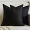 Kiatuniya Kissenbezug 45x45 cm Schwarz Boho Kissen Dekokissen Sofakissen Modern Kissenhülle Leinenoptik Einfarbig Landhausstil Herbst kissenbezüge für Bett Wohnzimmer Schlafzimmer 2er Set