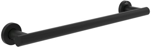 Villeroy & Boch Elements - Tender Haltegriff, Griff zum Halten Bad für Wandmontage, Griff für Dusche und Badewanne, Badewannengriff 451 x 82 x 50 mm, Matt Black