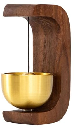 Kuntesetty Türglocke für Geschäfte, Holz Türklingel, Eingangsglocke für den Laden, Walnussfarbe