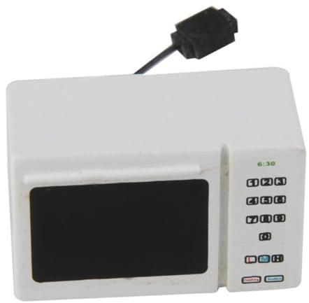 YARNOW Miniature Simulation Microwave Oven White Kitchen Decor Lightweight Dollhouse Accessory Realistic Mini Oven for Pretend Play for Mini House Display