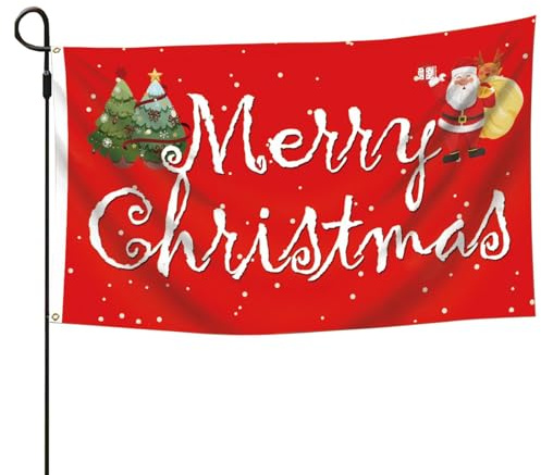 Frohe Weihnachten Flagge - 90x150 cm Dekorative Flaggen Für Zimmer | Doppelseitige Bandrolle Für Weihnachtsliebhaber Schlafzimmer Balkon Garten