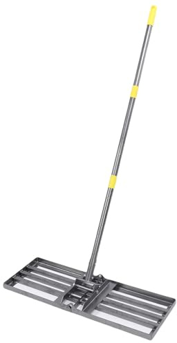 Pssopp Rasenniveau Rake, Einstellbares Griff Heavy Duty Bodes Leveler mit 30 Zoll Level -Teller für Einfache Garten und Gartenlandschaftsgestaltung