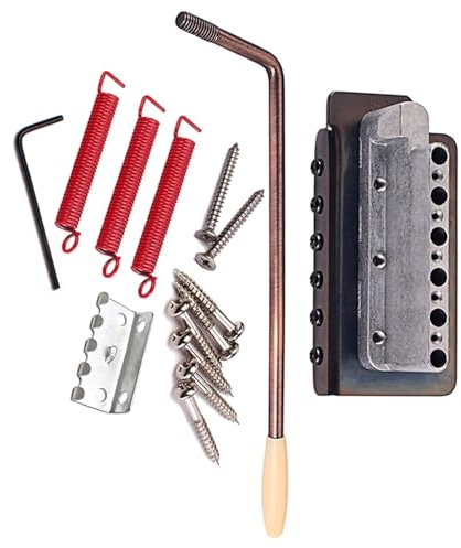 6-String Vintage Tremolo Bridge With Flat Saddles & Neck Plate Enhanced Guitar Tuning Stability Electric Guitar Tremolo Bridge Replacement Neck Plate