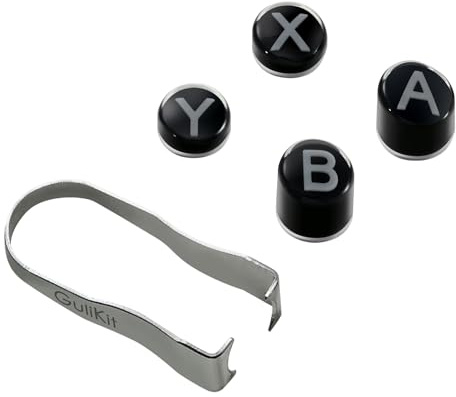 GuliKit Controller Keycap, Switch-Style ABXY Buttons for ES Pro/ES, KK3 Max/Pro & TT Series - Easy DIY Replacement Kit with Metal Puller Tool (Black)