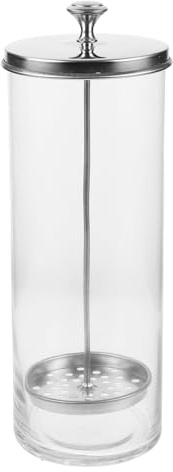 Angoily Multi-function Glass Straw Dispenser and Utensil Holder for Kitchen and Makeup Storage Stainless Steel and Glass Container for Straws Spoons Forks and Items Space-saving Counter