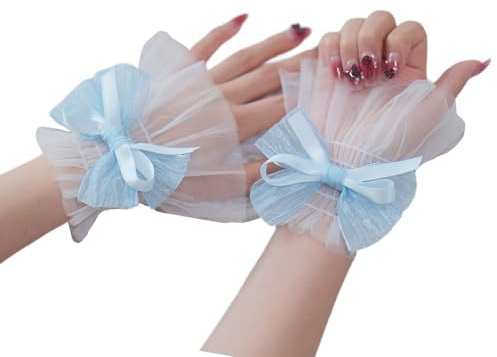 Fashion Photo Wrist Cuff Bow Design Breathable Thin Elastic Cuff Nail Art Accessories Delicate Curved Detailed Arm Insulator