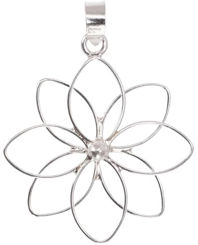 GURU SHOP Ethno Silberanhänger, Blütenanhänger aus 925 Sterling Silber