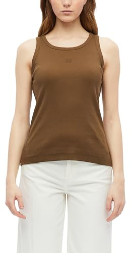 s.Oliver Geripptes Top im Slim Fit mit Stickerei