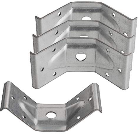 4 x SO-TECH® Tischbeinbeschlag aus verzinktem Stahl 50 x 100 mm für stabile Konstruktionen Winkelbeschlag Zargenverbinder Winkelverbinder für Tische und Bänke