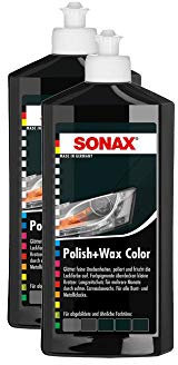 SONAX 2X 02961000 Polish & Wax Color NanoPro schwarz Autopolitur Wachs 500ml