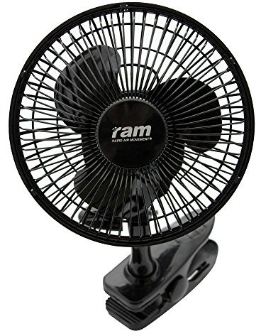 R A M Quality Quiet 6 7 Oscillating Clip Fan Grow Tent Hydroponics Cooling Fan (6)