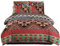 Loussiesd Rot Geometrisch Boho-Stil Bettwäsche Set 200x200 cm + 80x80 cm 3 teiligs Indischen Exotischen Ethnischen Betten Set mit 2 Kissenbezug Super Microfaser Bettbezug Bohemian, Pärchen Damen