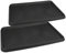 com-four® 2X Schuhabtropfschale - Schuhablage mit Ablaufrinnen - Schuhmatte mit erhöhtem Rand (02 Stück - schwarz)