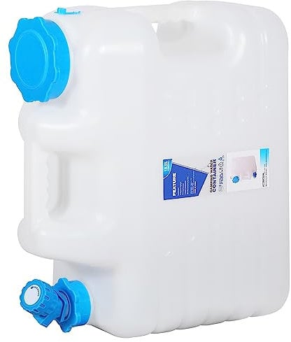 REDCAMP 18.5 Liter Plastic Camping Water Container with Tap, Portable Water Bottle Carrier with Spigot for Camping Hiking Outdoor (Transparent-18.5L)