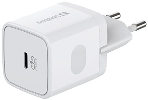 Sandberg USB-C AC Charger PD20W, USB-C Ladegerät, Schnellladestecker für USB-C Geräte, 1x USB-C Anschlüsse, EU-Netzstecker, Kompakter PD Ladeadapter für Handy Kamera Tablet Smartphone