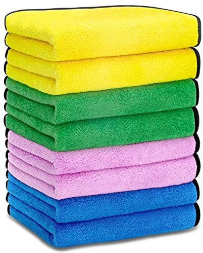 Microfiber Cleaning Cloth for Car - Microfiber Car Cleaning Cloths Ultra Absorbent & Soft Car Drying Towel | Microfibre Cloth for Car Moto Cleaning Detailing Polishing 30 x 40 cm(8Pack)
