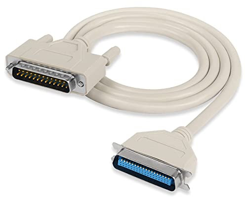 XMSJSIY DB25 to CN36 Parallel Printer Cable, DB25 25 Pin Male to CN36 Centronics 36 Pin Male Serial Parallel Printer Extension Cable Adapter for Connect Computers, Printers 25C*30AWG - 1.5M