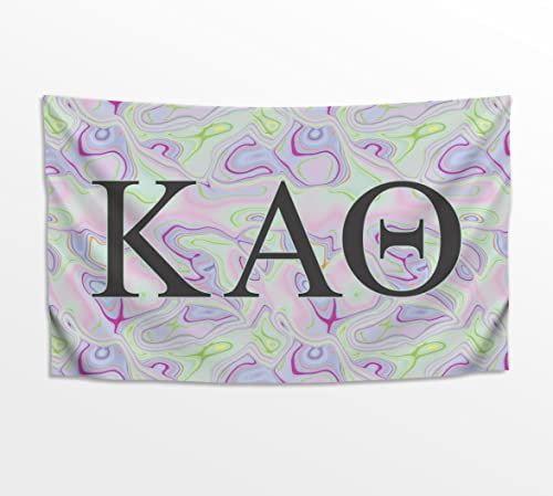 Pro-Graphx Griechische Sorority & Bruderschaft Schwarzlicht-Flagge, 91 x 152 cm, Kappa Alpha Theta