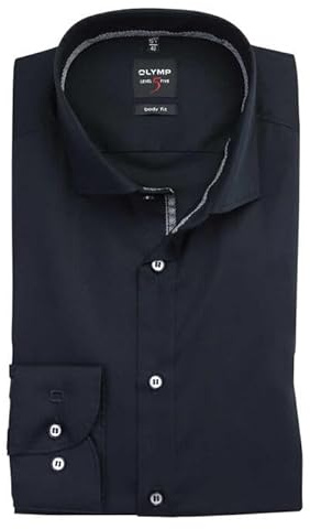 OLYMP Level Five Body fit Hemd extra Langer Arm Haifischkragen schwarz