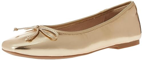 The Drop Damen Ballerinas Pepper mit Schleife, Goldfarben, 38.5