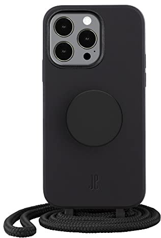PopSockets x Just Elegance iPhone Hülle - Necklace Case - Handyhülle kompatibel mit iPhone 13 Pro Max - iPhone Schutzhülle mit Abnehmbarer Kordel und Fingerhalter (Schwarz)