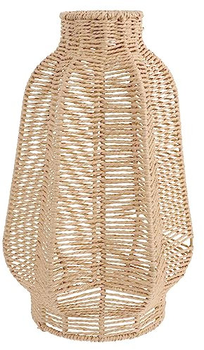 Uonlytech Ersatz Rattan Lampenschirm Hängelampe Leuchtenschirm Papier Weiden Geflochtener Pendelleuchte Schirm Hängeleuchte Stehlampe Ersatzschirm Tischlampe Restaurant Esszimmer